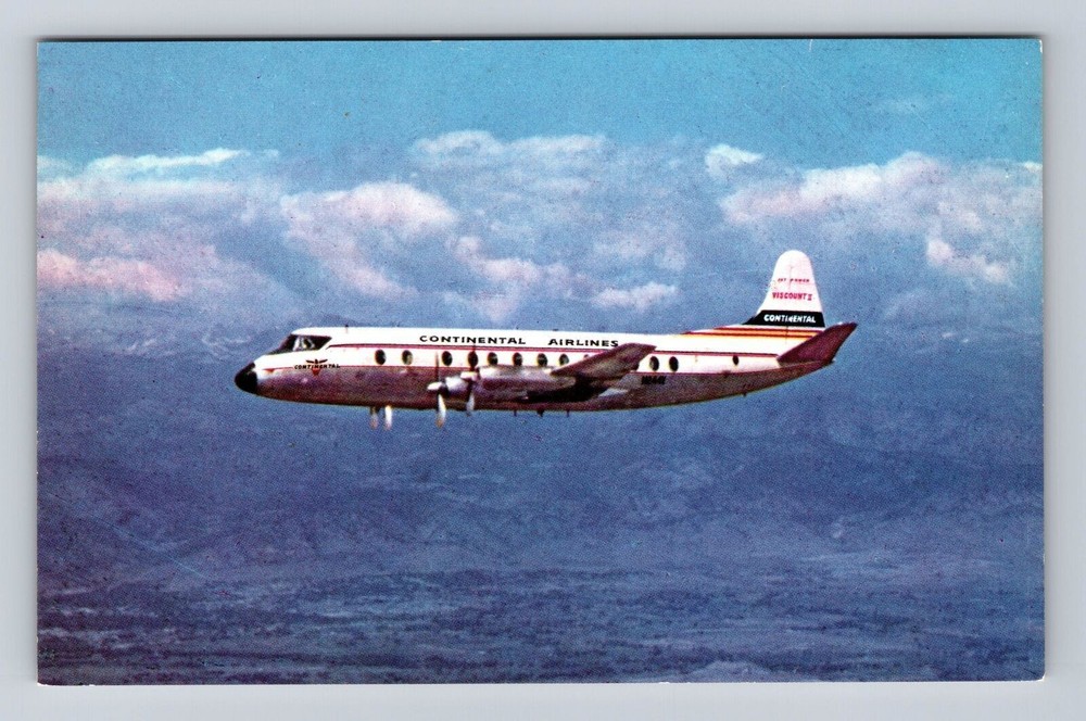The Viscount II, Airplane, Antique, Vintage Souvenir Postcard