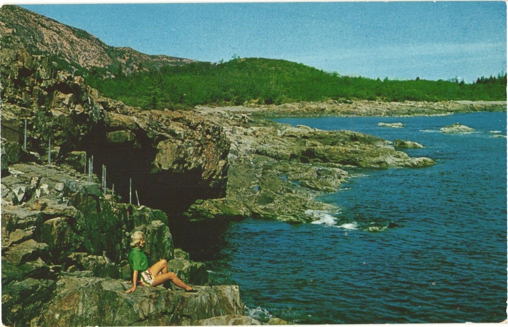 Anemone Cave, Bar Harbor, Acadia National Park Mt. Desert Island, Maine Postcard-image