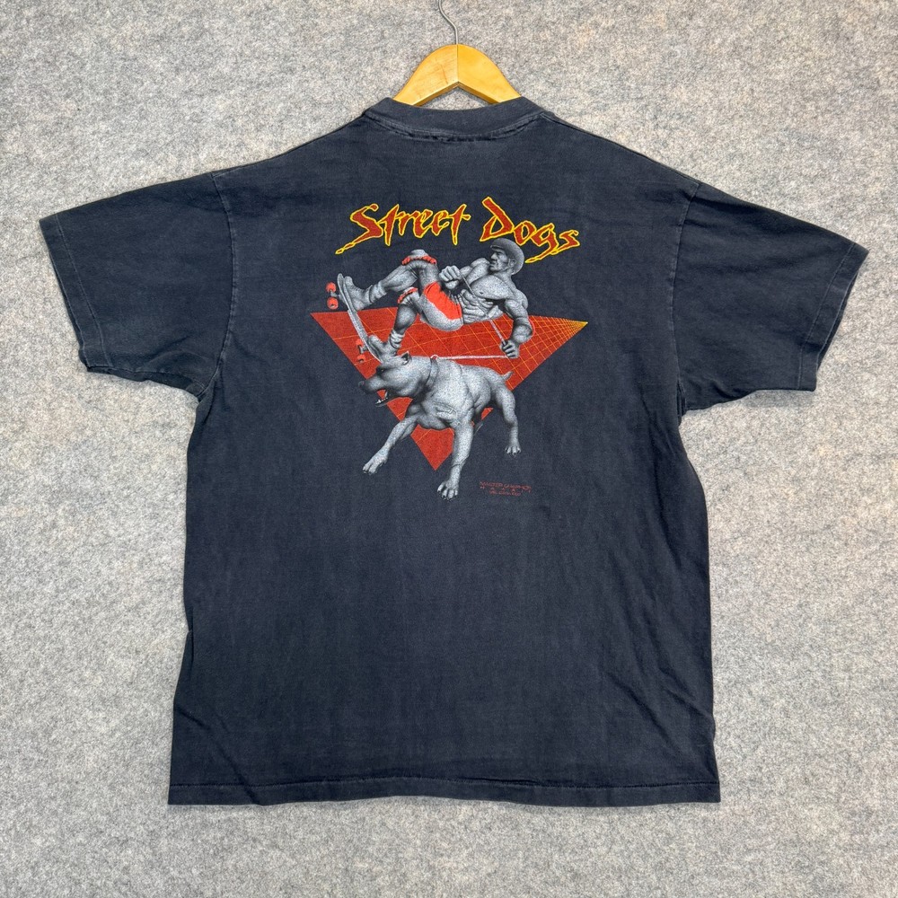 Vintage Master Graphics Hawaii Street Dogs Skate Shirt Adult XL Pitbull USA 80s