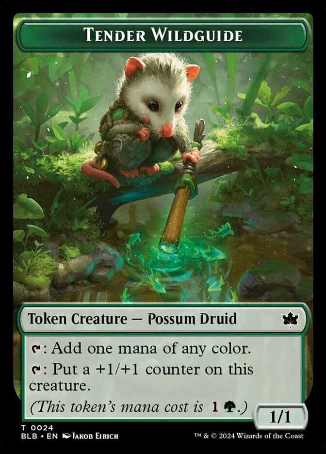 MTG Bloomburrow Token Tender Wildguide 24/427 LP Condition