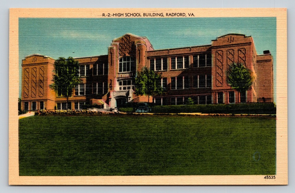 Radford Virginia VA High School Building Landscape VINTAGE Postcard