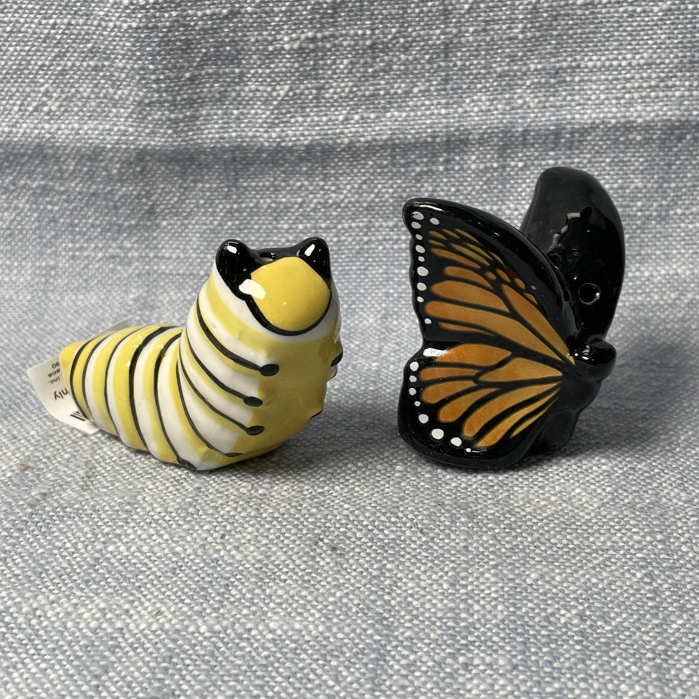 Cracker Barrel Butterfly And Caterpillar Salt & Pepper Shaker Set 2026 New@