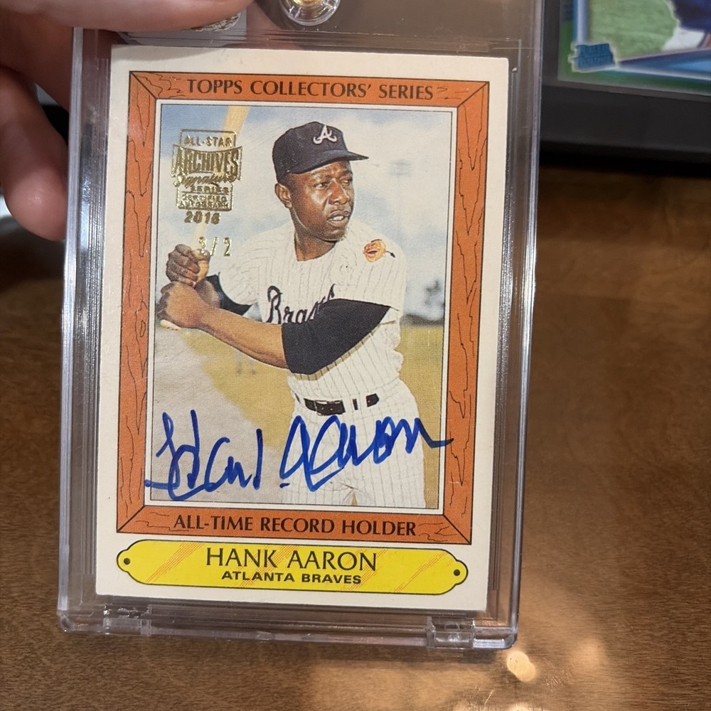 2016 Topps Archives Signature Series Hank Aaron 2/2 Ever Made!