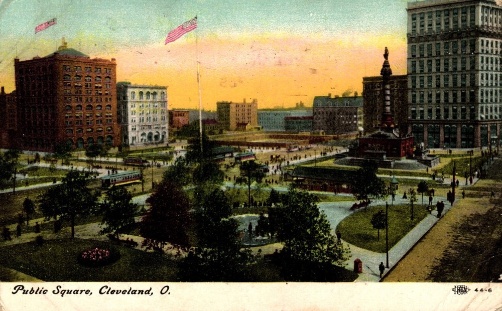 Postcard public Square, Cleveland,, Ohio