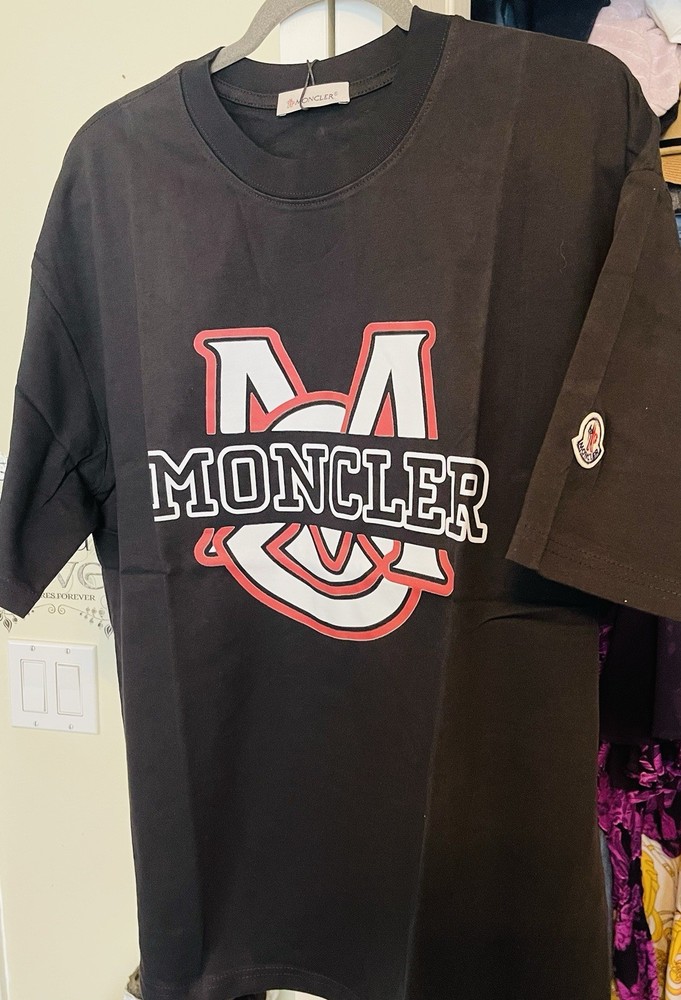 Moncler Black Logo Cotton Jersey Crew Neck Short Sleeve Men's T-Shirt2XL