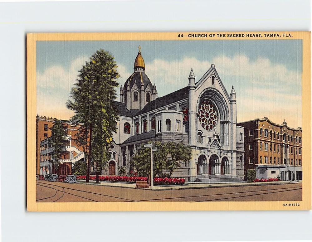 Postcard Church of the Sacred Heart Tampa Florida USA