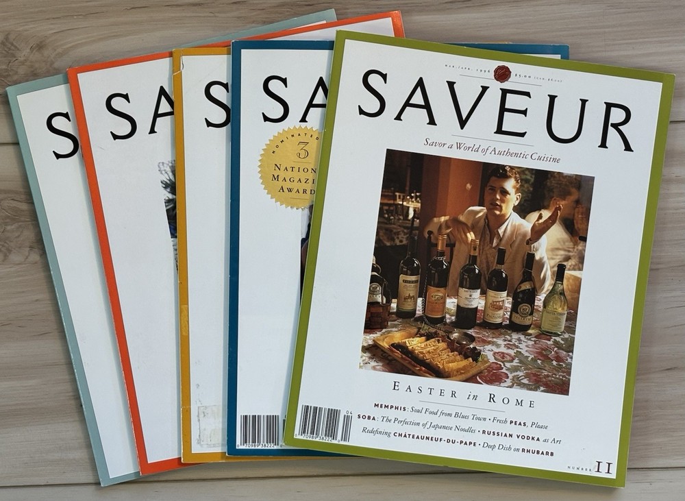 SAVEUR Magazine Lot #11-15 1996 Early Issues Vintage Food Travel Collection