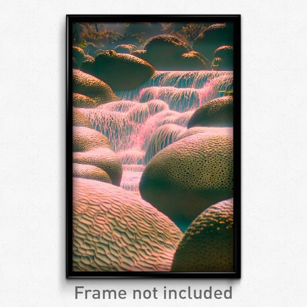 8-Bit Psychedelic Pixel Art Poster - Wild Shoals Trippy Video Game Print