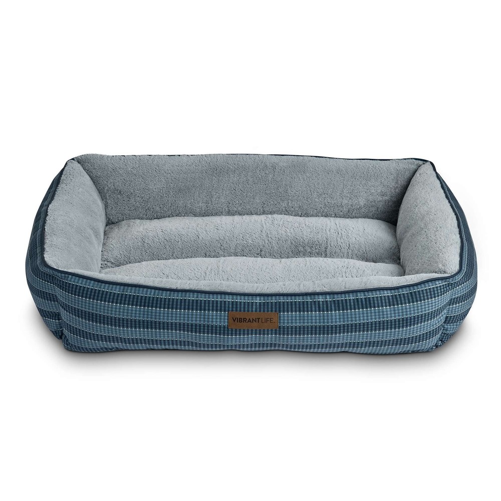 Extra Large Vibrant Blue Dog Bed Lounger 42x32 Inches for Comfort