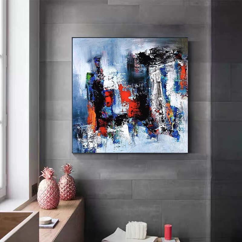 Simple and Modern Hand-painted Abstract Oil Painting Light Luxury Living Room
