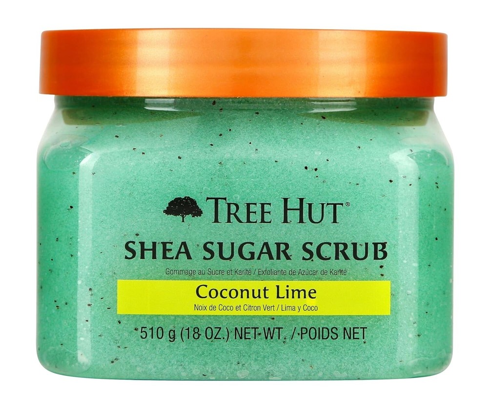 Tree Hut Shea Sugar Scrub 18oz Exfoliator - coconut lime  free gloves