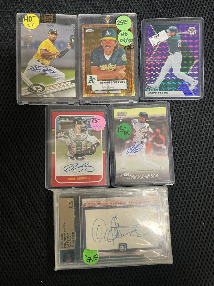 Oakland Athletic 1000+ Card Lot Rookies Autos Relics #'d Jackson Fingers Hunter