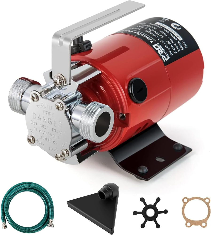 Utility Pump,  12V DC 350GPH Electric 1/10HP Mini Portable Water Transfer Pump w