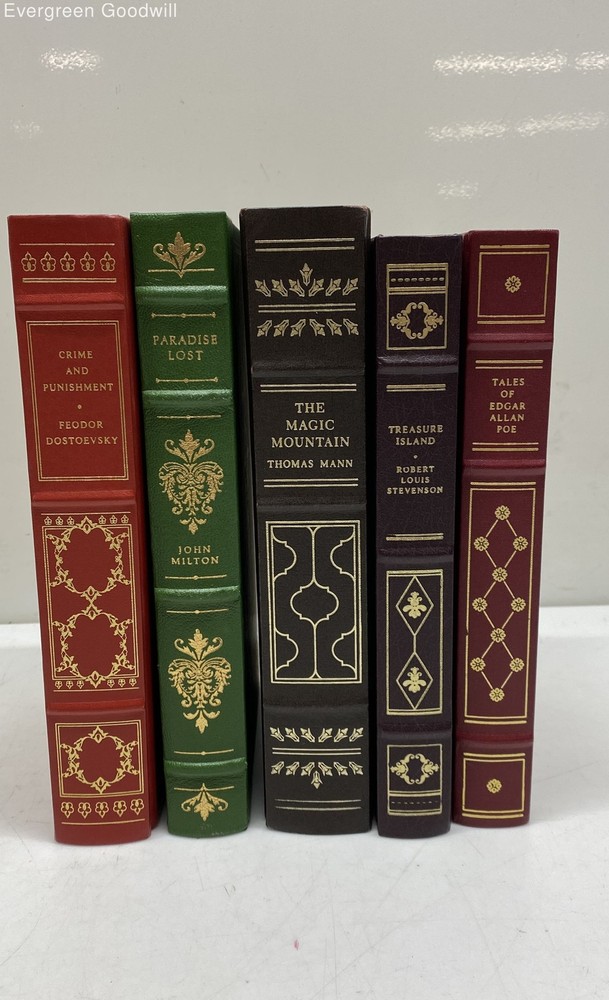 Five Franklin Library Hardback Books - Treasure Island and More