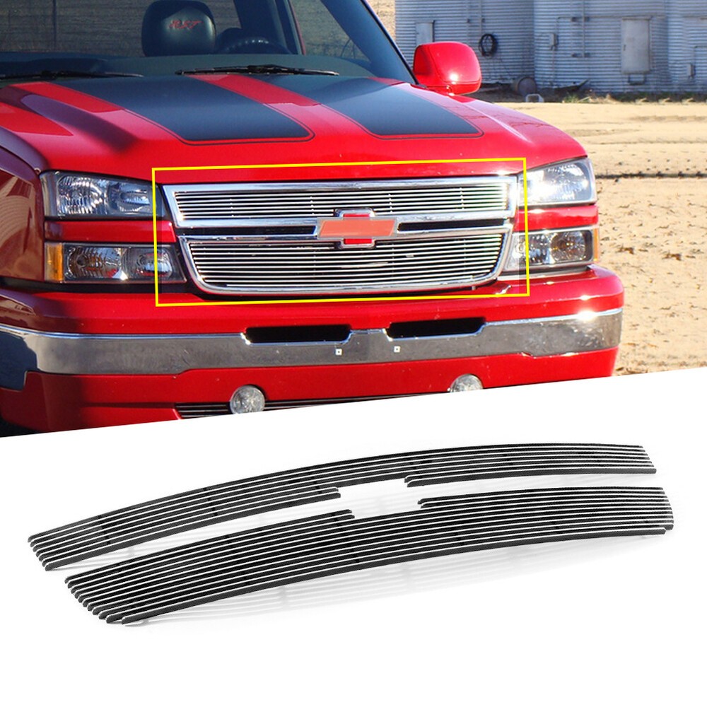 Fits 06 Chevy Silverado 1500 05-06 2500HD 3500 Billet Grille Insert Combo