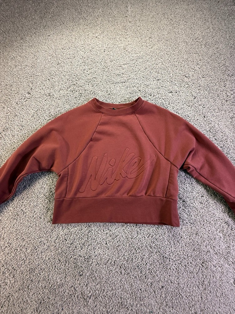 Nike Women’s Sweatshirt Oversized Cropped XS Mulberry Brown