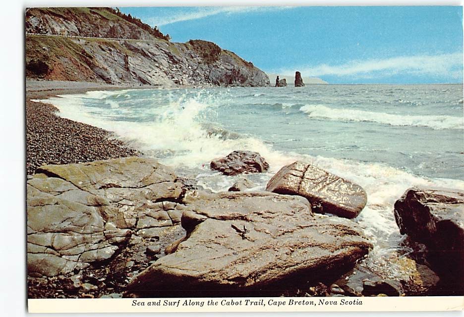 Postcard Sea & Surf Cabot Trail Cape Breton Nova Scotia Canada