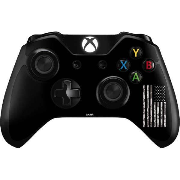 Patriotic Xbox One Controller Skin - Black and White Camo American Flag