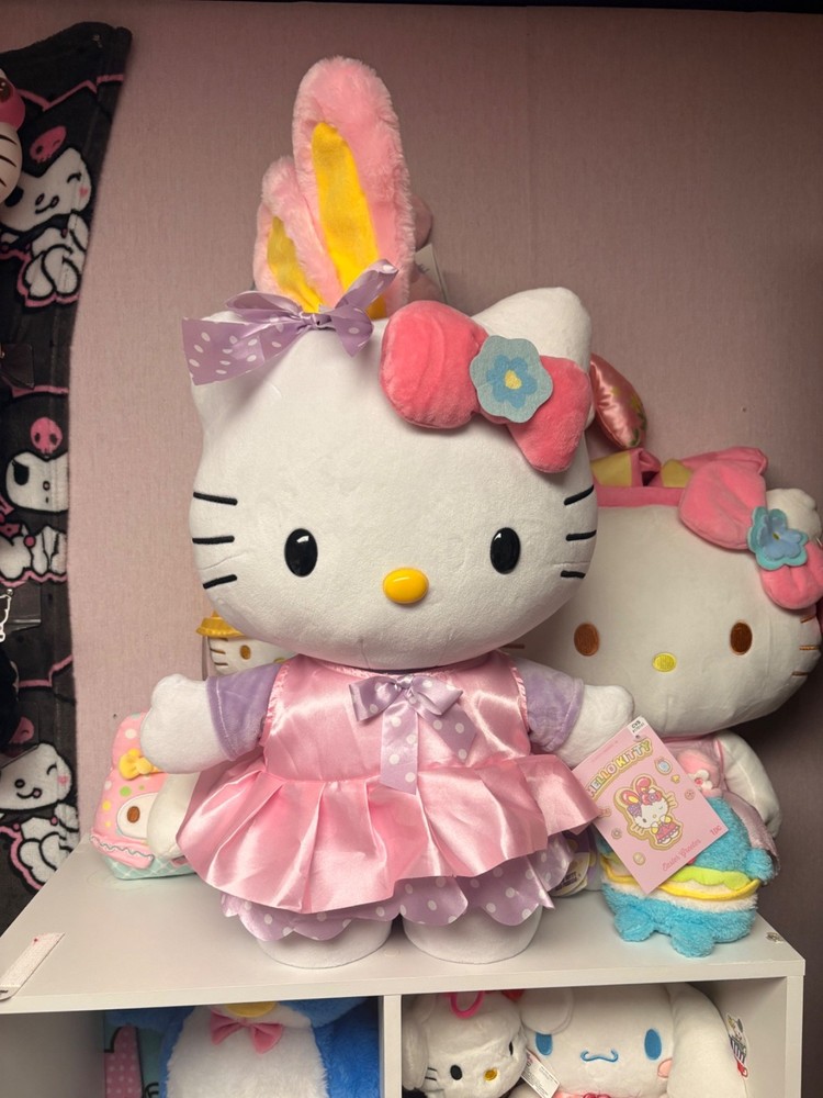 Hello Kitty Easter Greeter With Bunny Ears New! 24”