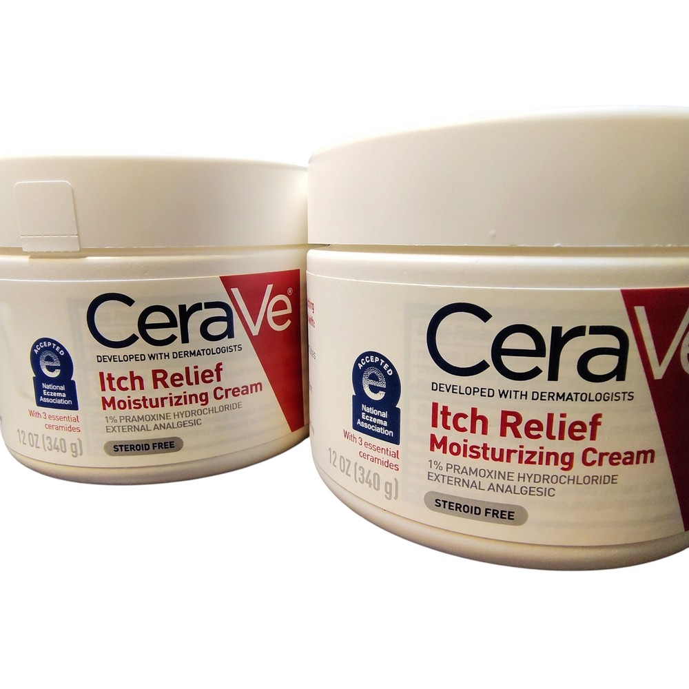CeraVe Itch Relief Moisturizing Cream 12oz Twin Pack Exp 10/2027 & 01/2028