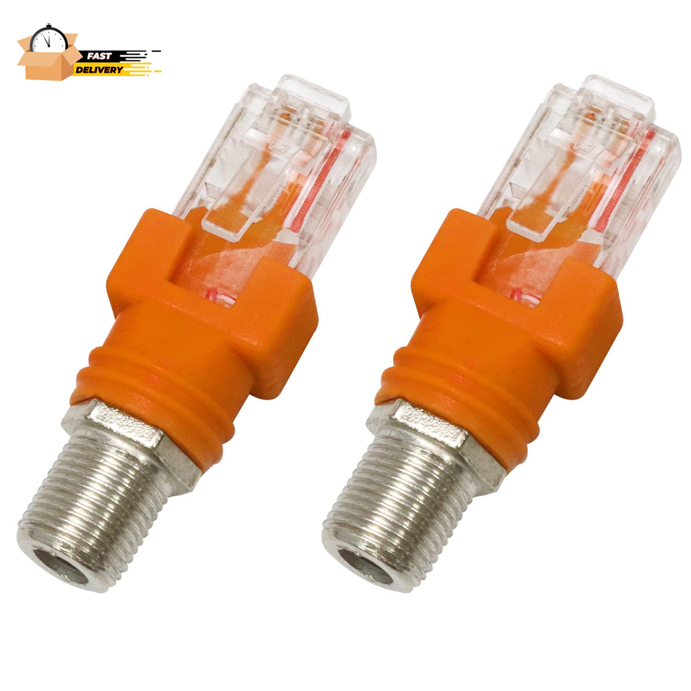 2 Pack F Female to RJ45 Male Coaxial Adapters for RF to Ethernet Conversion