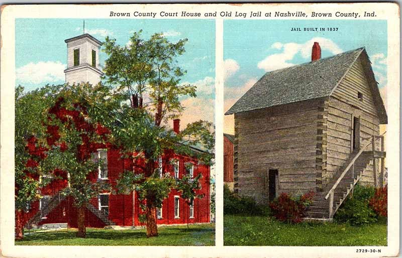 Postcard COURT HOUSE SCENE Nashville Indiana IN m/09 AN9274