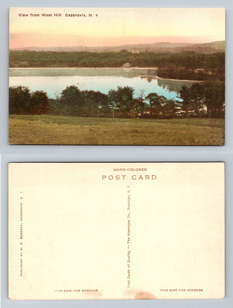 Cazenovia, NY-New York, View From West Hill Lake and Valley, Vintage Postcard