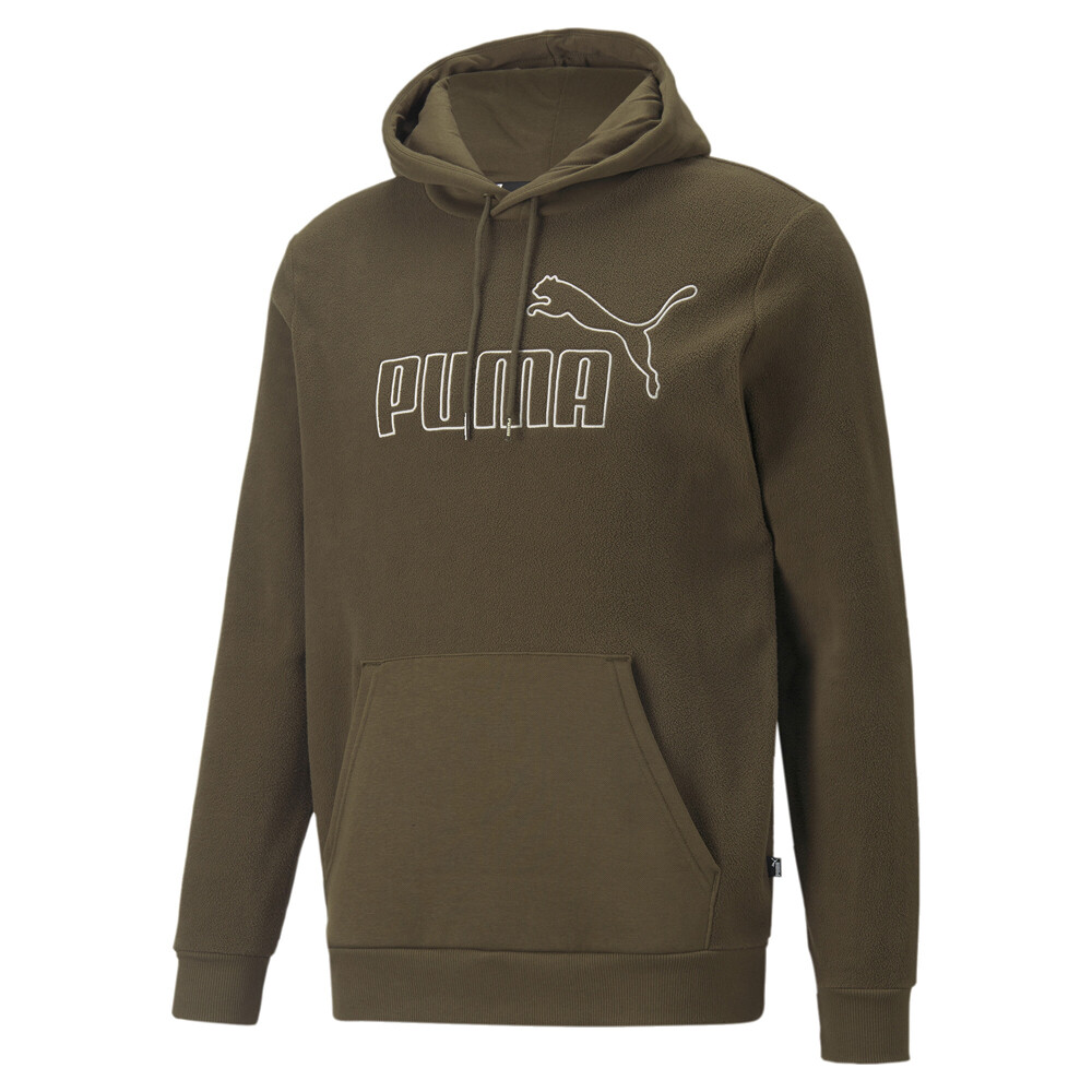 Puma Essential Elevated Polarfleece Logo Pullover Hoodie Mens Size S  Casual Out