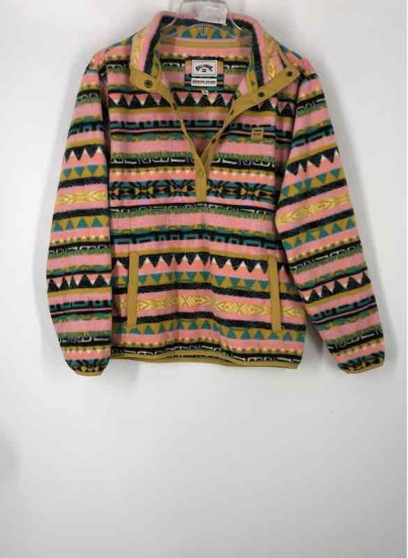 Billabong Womens Multicolor Aztec Fleece Pullover Sweatshirt Size Medium