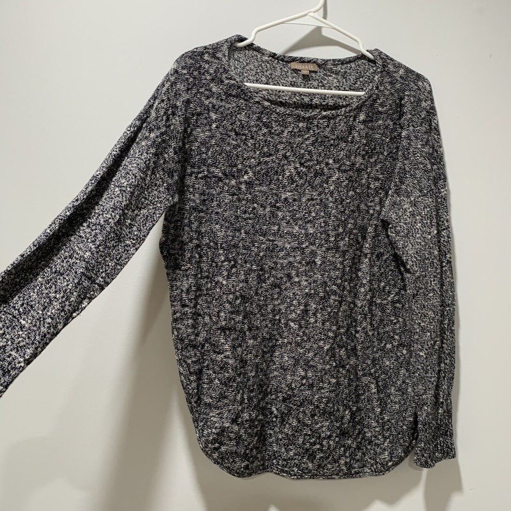 Anthropologie Lilla P Women’s Long Sleeve Gray Split Hem Top Sz L