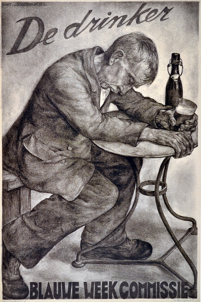The Drinker Blawe week commissie bar Decorative Poster. Graphic Art Design 4038