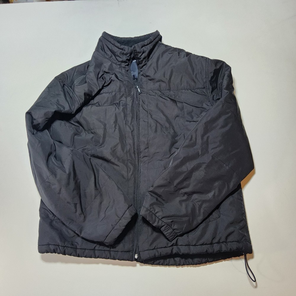 Nautica dark blue large parka coat jacket lined soft winter style preppy warm