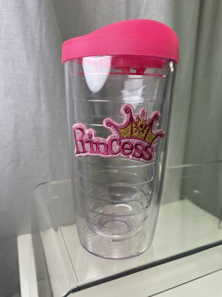 TERVIS Princess Sequins TUMBLER Cup Clear Wavy Double Walled Cold Hot 16 oz 0181