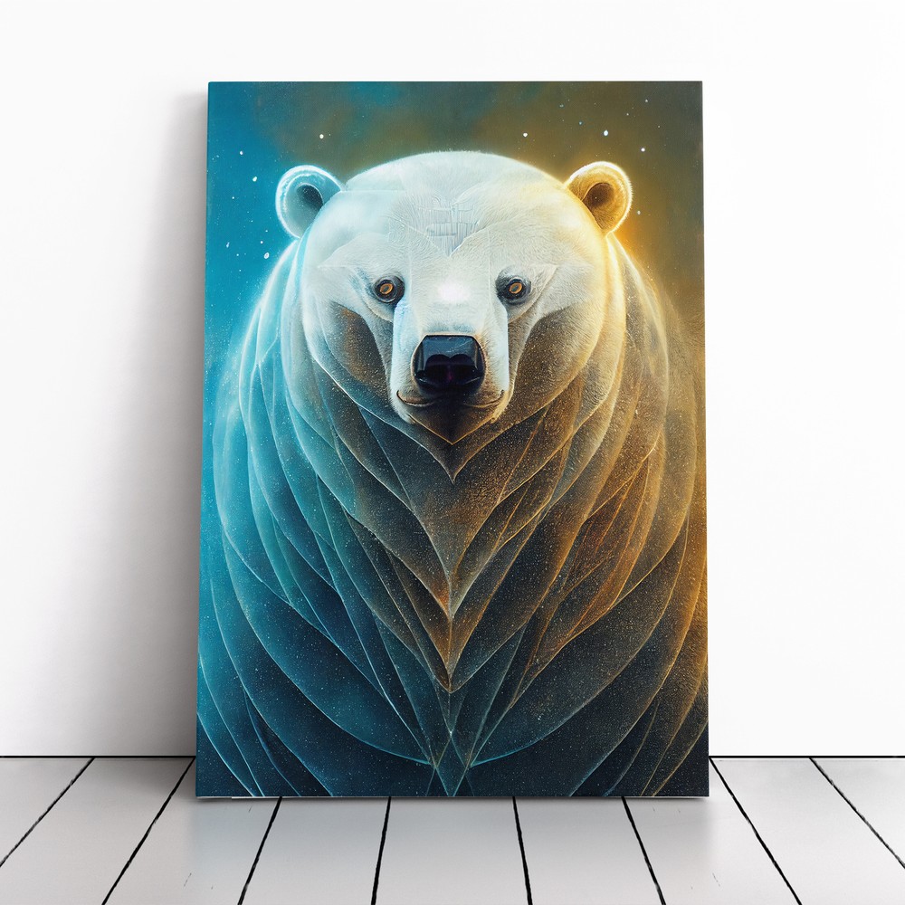 Polar Bear Framed Canvas Art Print for Living Room or Bedroom Wall Decor