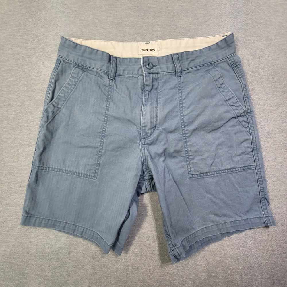 Taylor Stitch Shorts Mens 32 Blue Organic Cotton 8.5