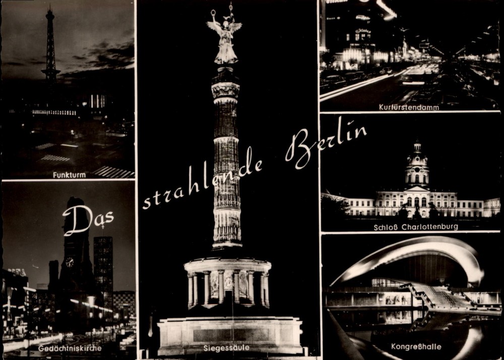 RPPC Berlin Germany Night View vintage postcard k122