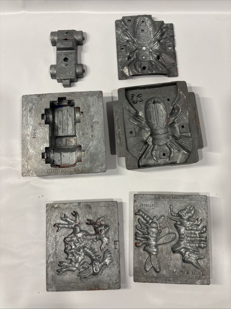 Lot Of Vintage 90s Toymax Metal Molds Creepy Crawlers Insects, Truck Vintage