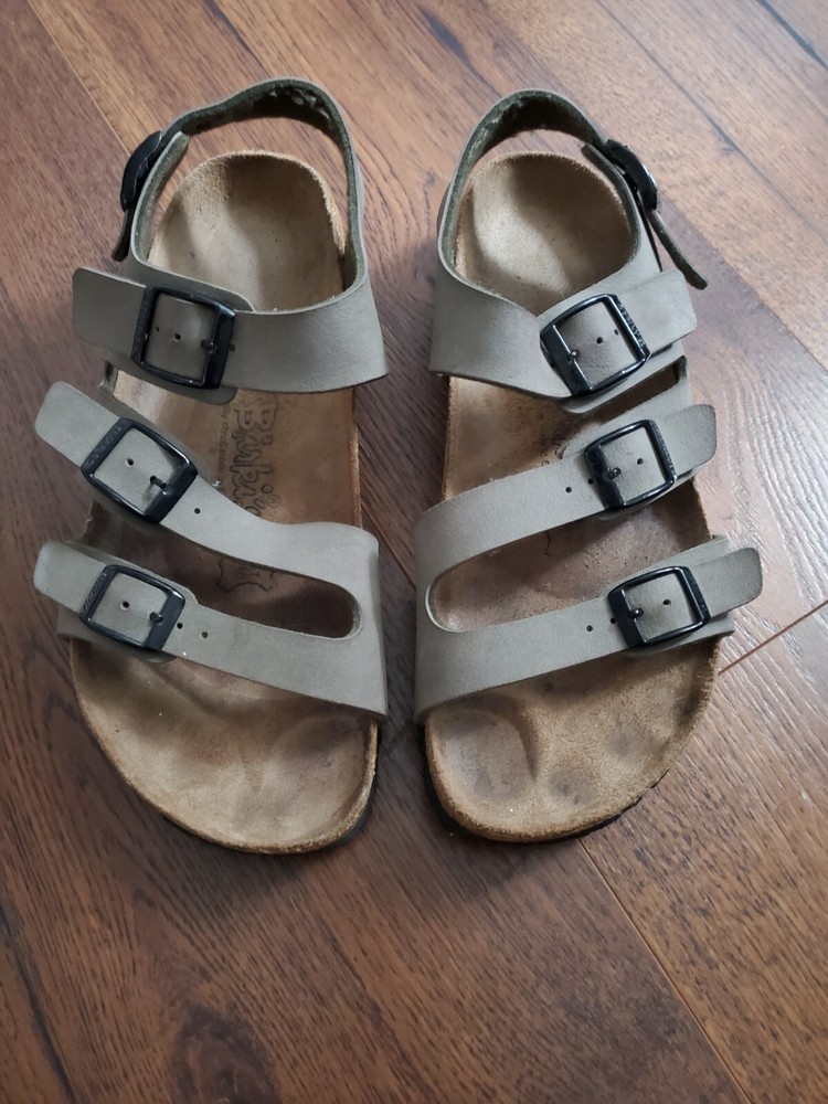 Birkis Birkenstock Brown Oiled 3-Strap Sandals 245 Size 38 Ladies 7 Men 5