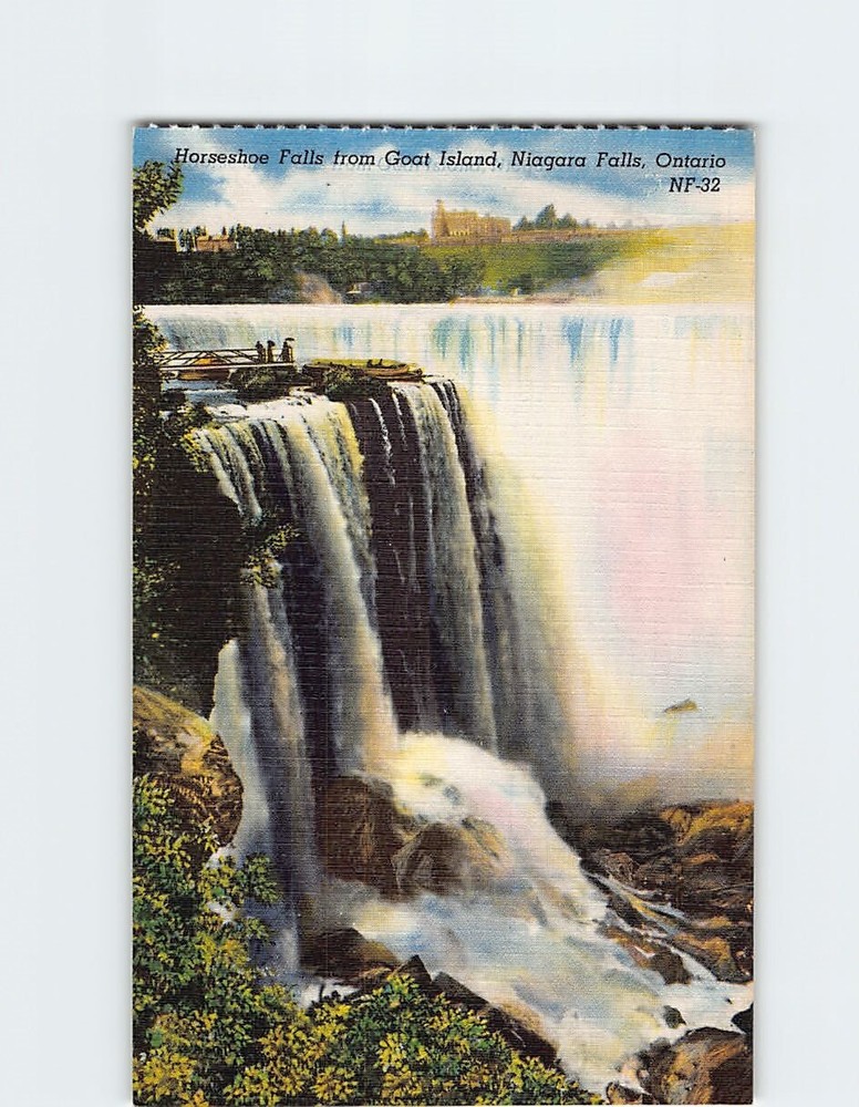 Postcard Horseshoe Falls from Goat Island Niagara Falls Ontario Canada