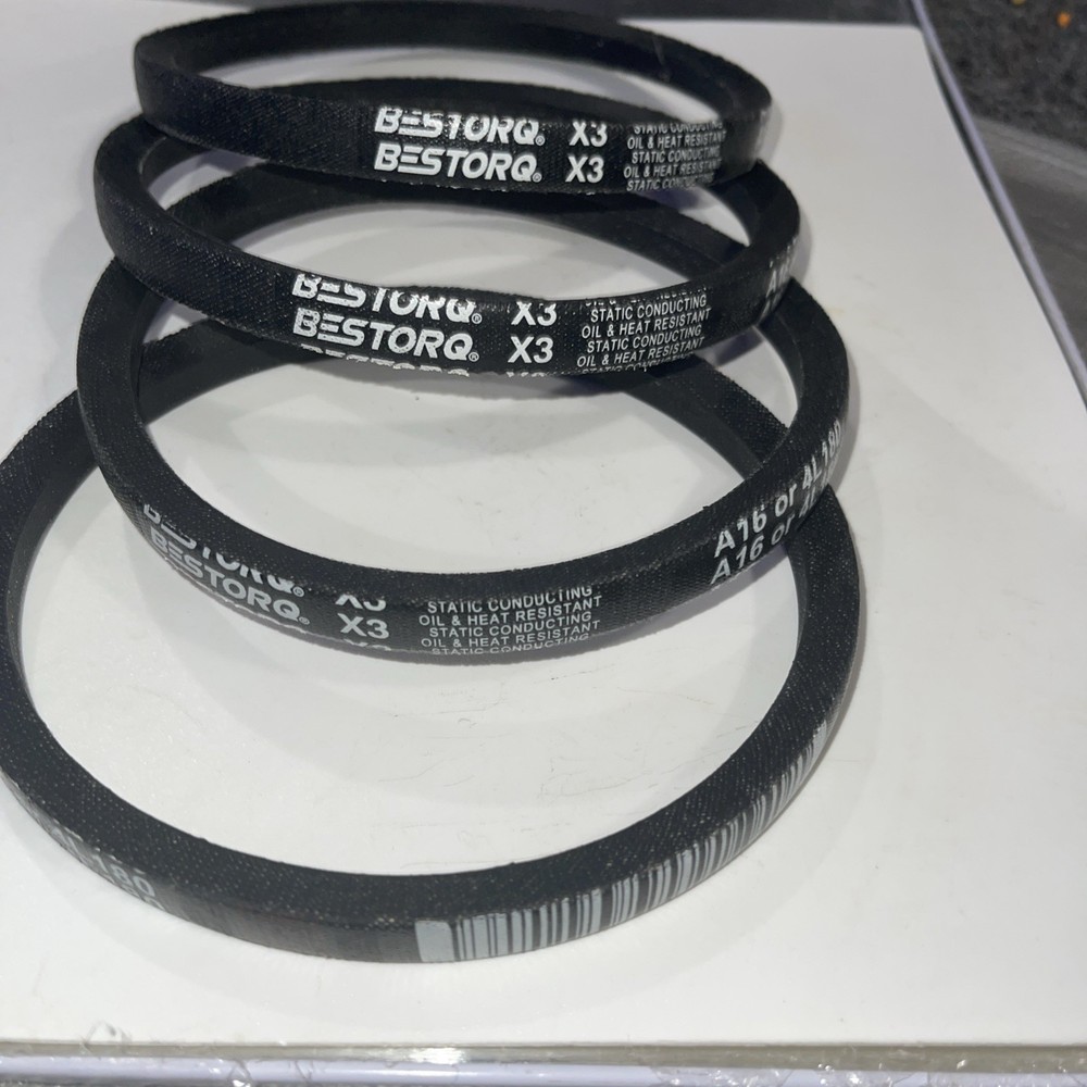 BESTORQ LOT OF (4) A16 or 4L180 V-Belt, Wrapped Rubber X3 V-Belt, Black, 18