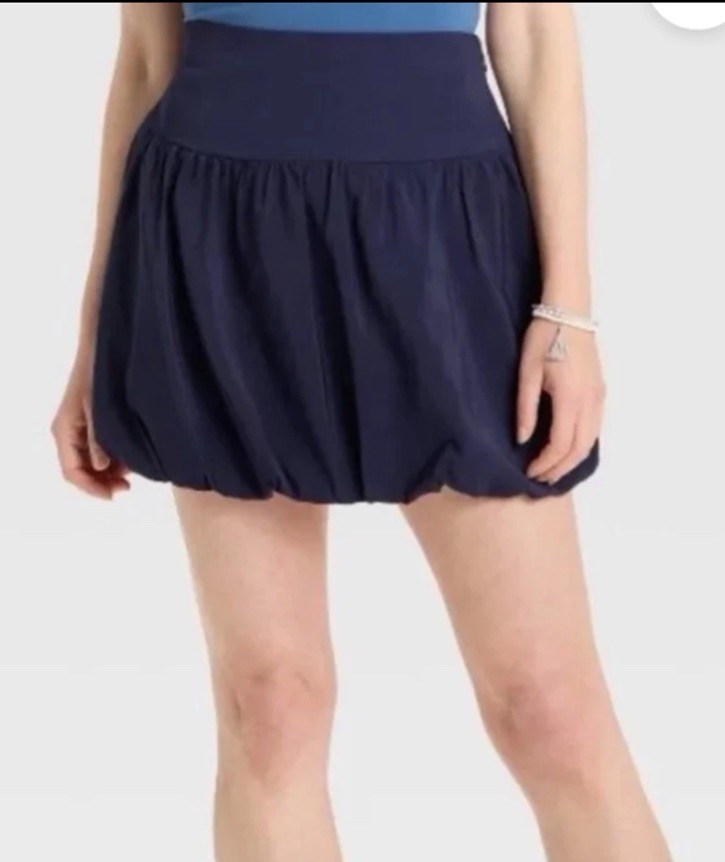 A New Day Womens Blue Bubble Hem Mini Skirt Size 12 Fairy Romantic Whimsy New
