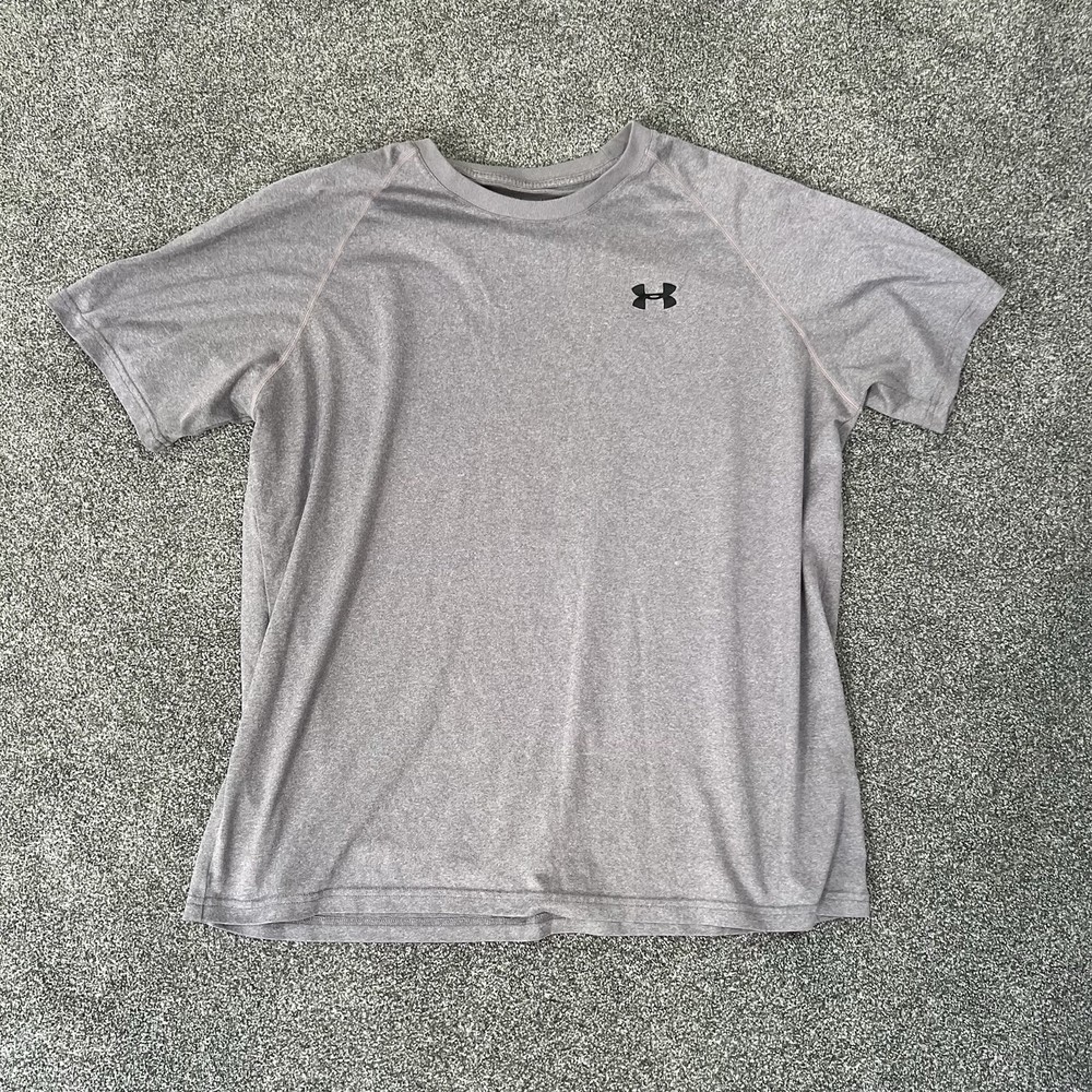 Under Armour HeatGear T Shirt Gray Loose Short Sleeve Mens XL