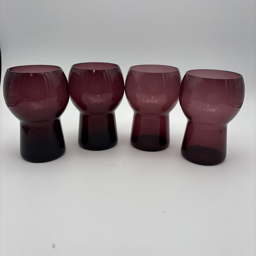 4 Elegant Amethyst Tumblers 4 3/4