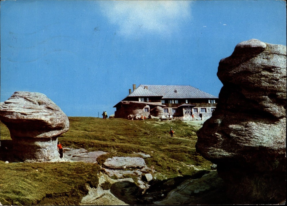 Cabana Babele Bucegi Mountains Romania vintage postcard q224