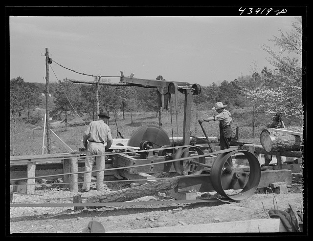 Photo:Heard County Georgia 1941 Sawmill Workers Sawmill Machinery