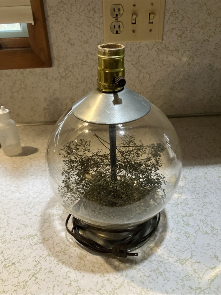 Vintage MCM Bubble Garden Terrarium Lamp