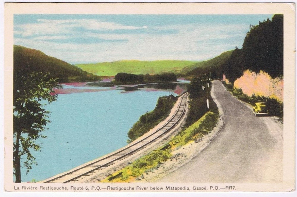 Postcard Restigouche River Below Matapedia Gaspe Quebec