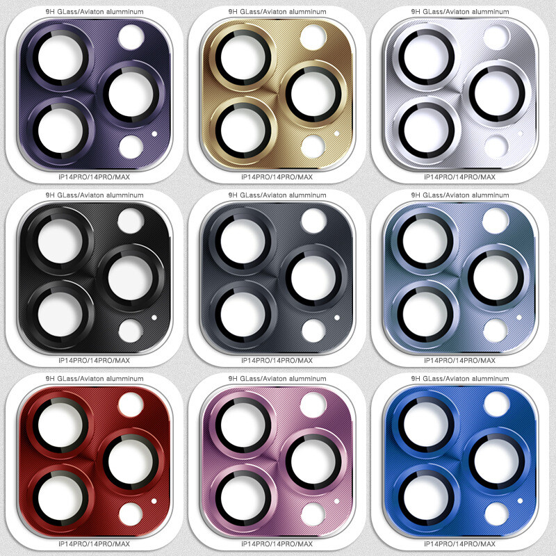 Tempered Glass Metal Camera Lens Protector for Apple iPhone 14 15 16 17 Pro Max