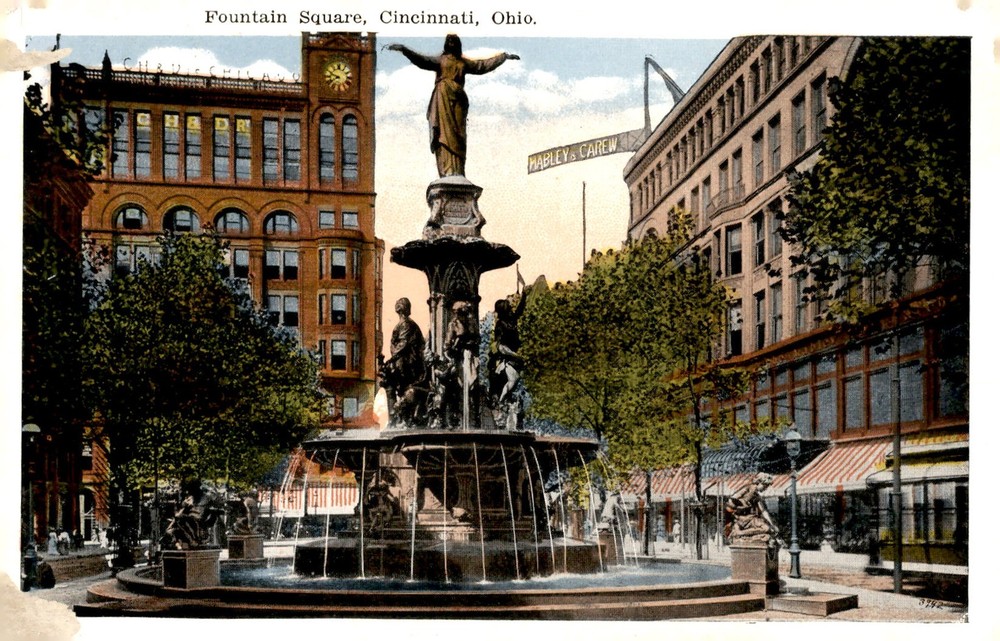 Fountain Square, Cincinnati, Ohio - 1900s Postcard