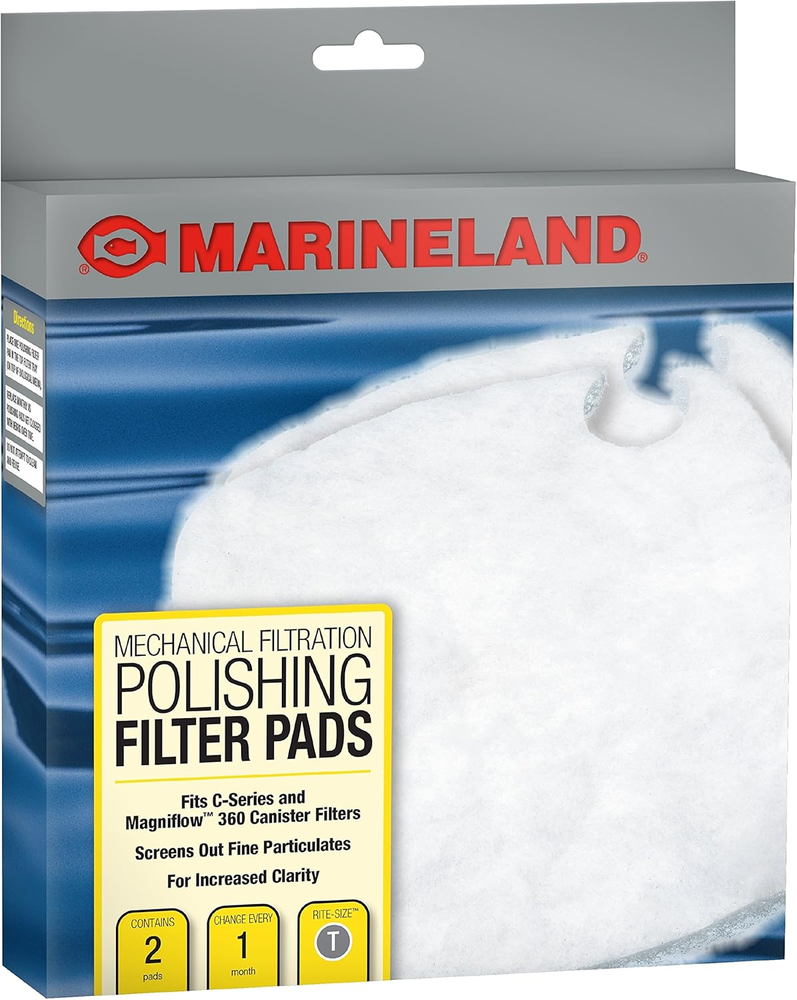 Marineland Polishing Filter Pads, 2 Count, Support Mechanical Aquarium Filtratio